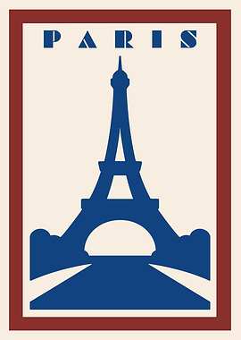Paris Eiffel Tower Vintage Poster