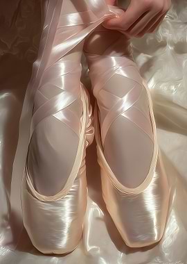Ballet dancer's pointe shoes