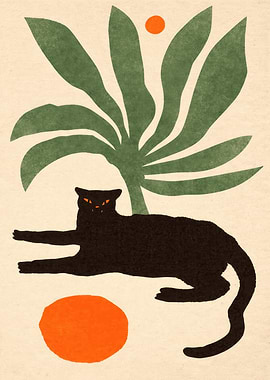 Black Panther Under Tropical Leaves