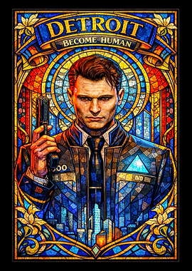 Detroit Become Human Stained Glass Art