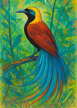 Bird of Paradise in Lush Greenery