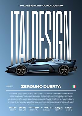 Italdesign Zerouno Duerta Car Poster