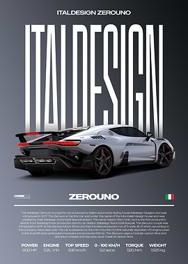 Italdesign Zerouno Supercar Car Poster