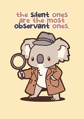 Detective Koala with Magnifying Glass