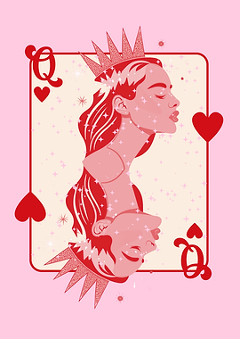 Queen of Hearts playing card art