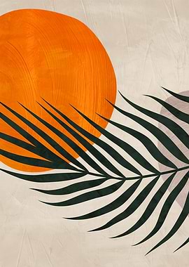 Abstract Tropical Leaf and Sun