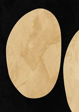 Abstract Gold and Black Shapes