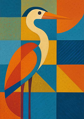 Geometric Heron Art