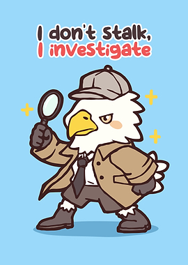 Detective Eagle with Magnifying Glass