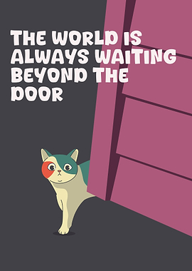 Cat Peeking Around a Door