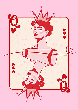 Queen of Hearts Card Art