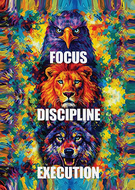 Eagle, Lion, and Wolf with Motivational Words