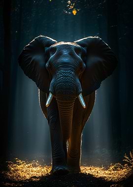 Majestic Elephant in Forest Light