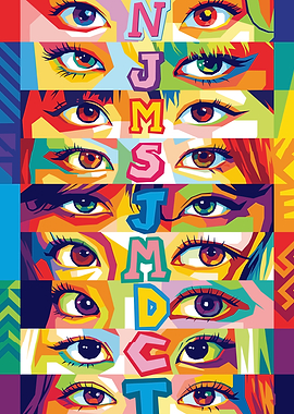 Pop Art Eyes with Letters