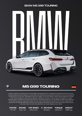 BMW M5 G99 Touring Car Poster