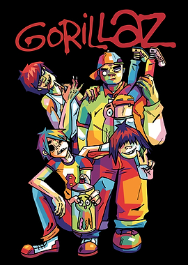 Gorillaz Band Pop Art Style