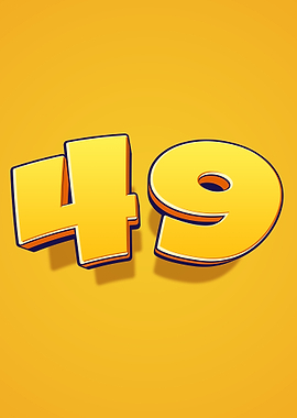 Number 49 in 3D Yellow