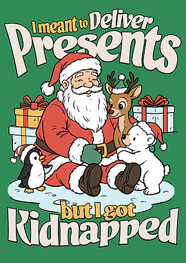 Santa and friends text art