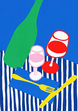 Still Life with Wine and Utensils