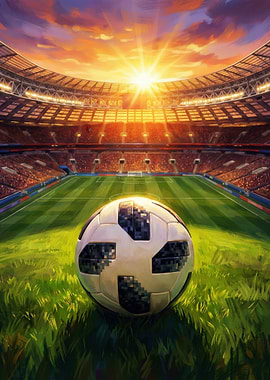 Epic Soccer Stadium Sunset