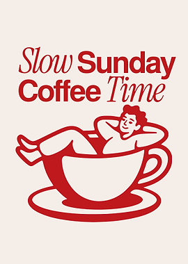 Slow Sunday Coffee Time Illustration
