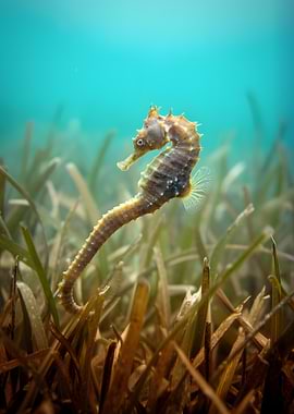 Seahorse in Seagrass