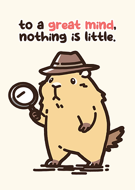 Detective Groundhog with Magnifying Glass
