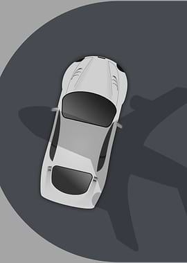 White Sports Car on a Dark Road