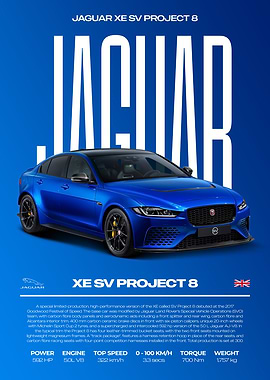 Jaguar XE SV Project 8 Car Poster