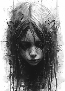 Melancholy Portrait of a Young Girl