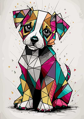 Geometric Puppy Portrait