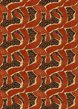 Abstract Skin Pattern with Red and Black Shapes