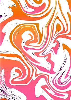 Abstract Swirls of Orange and Pink