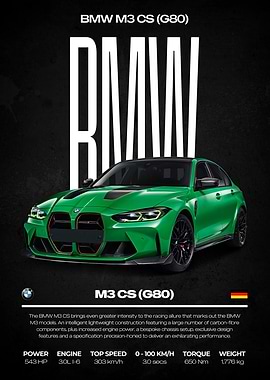 BMW M3 CS (G80) Poster
