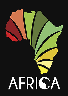 Africa Continent Logo with Text