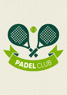 Padel Club Logo with Rackets and Ball