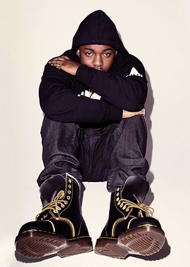 Kendrick Lamar in Black Hoodie and Boots