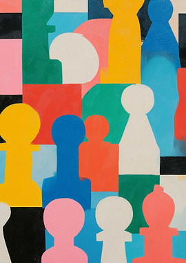 Abstract Chess Pieces