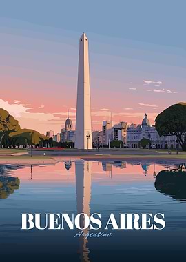 Buenos Aires Obelisk at Sunset