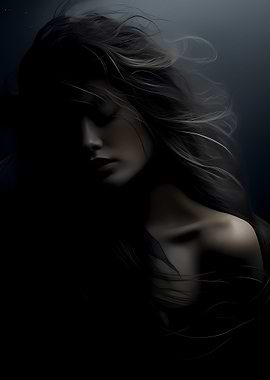Mysterious Woman in Darkness