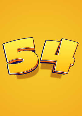 Number 54 in 3D Style