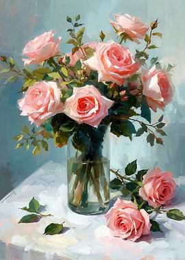 Soft Peonies and Roses Botanical Collection