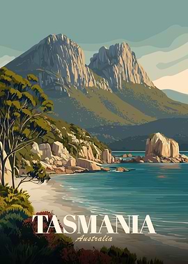 Tasmania Australia Vintage Poster
