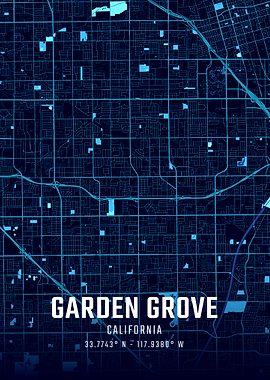 Garden Grove California Midnight City Map