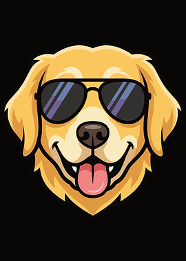 Cool Golden Retriever Wearing Sunglasses