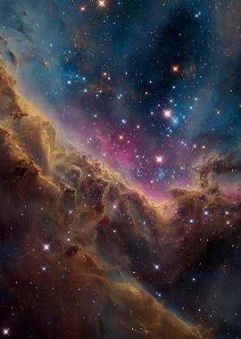 Cosmic Nebula with Stars