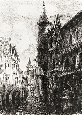 Sketch of a European Street Scene