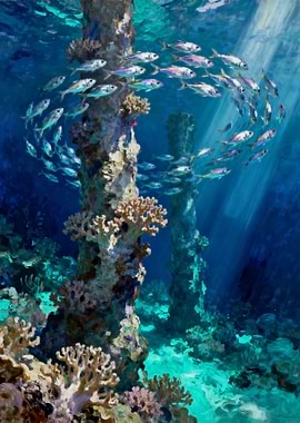 Underwater Coral Reef with Fish