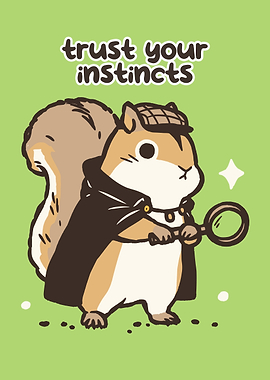 Detective Squirrel with Magnifying Glass