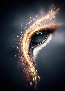 Mystical Animal Eye with Fiery Aura